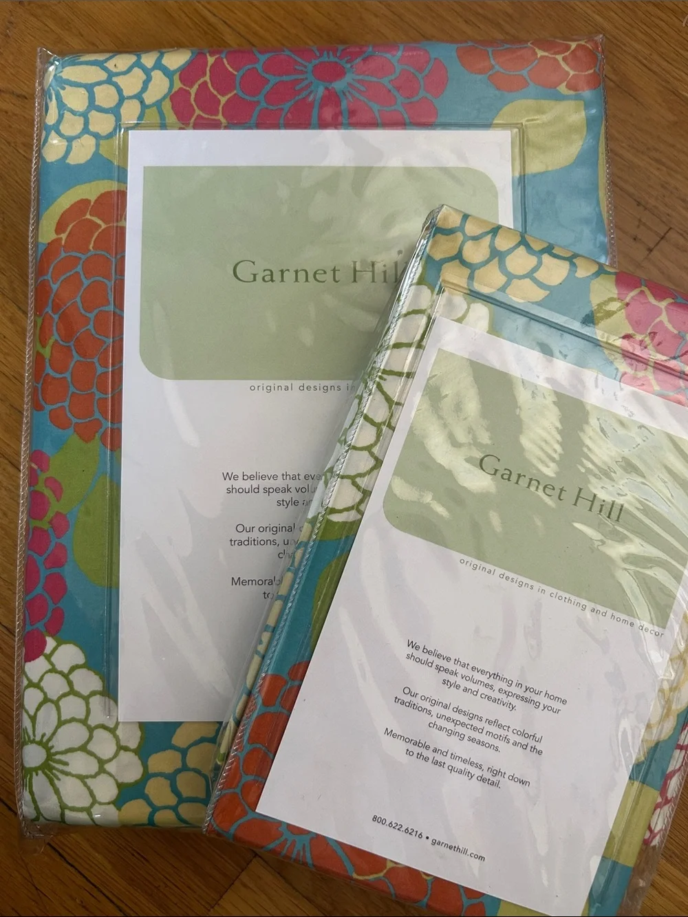 Garnet Hill Floral Duvet Cover in Turquoise, Pink, Orange, Green. Pillow Cases